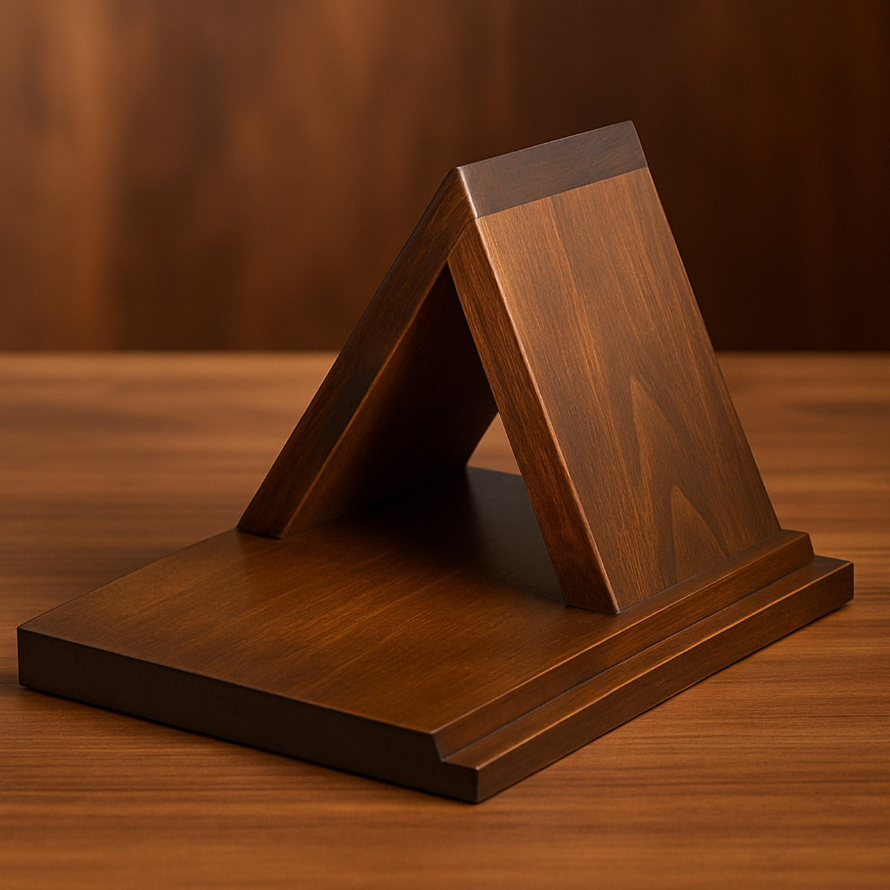 Wooden Book Rest with Cup & Mobile/iPad Holder | Triangle Book Stand & Mug Stand | Portable and Polished Wooden Page Rest