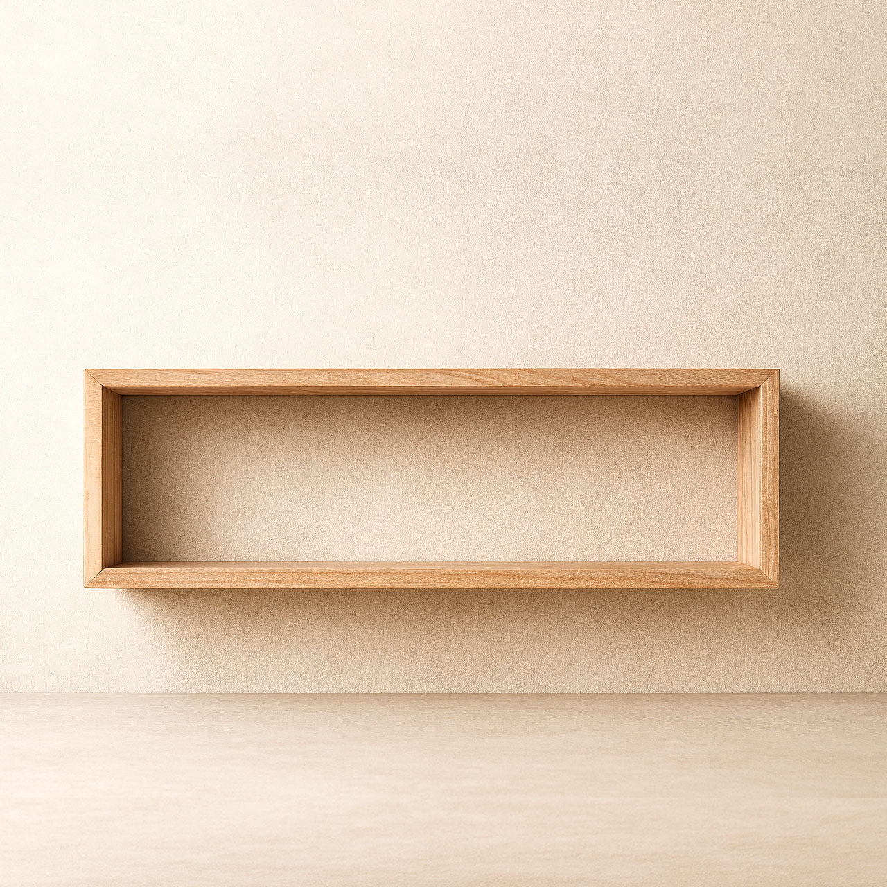 Rectangular Small Solid Wood Wall Shelf | Modern Floating Shelf for Home & Office Décor