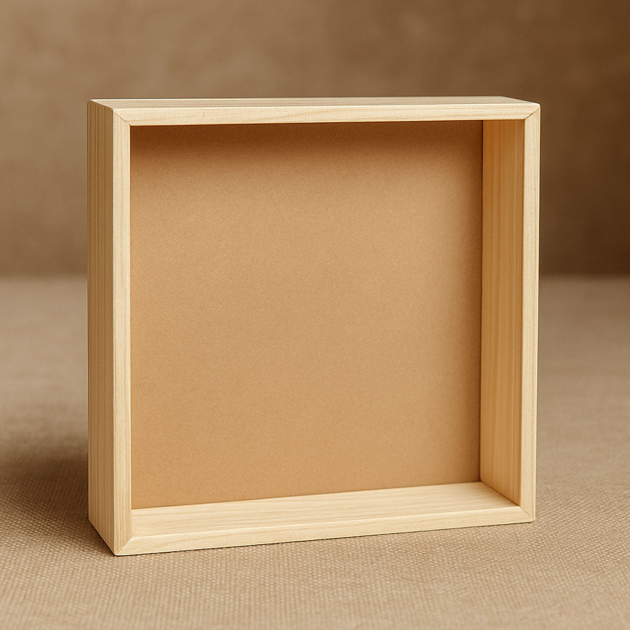 Rennover Pinewood Decorative Gift Basket – Square Wooden Hamper Tray (20cm x 20cm x 6cm) for Gifting & Home Décor