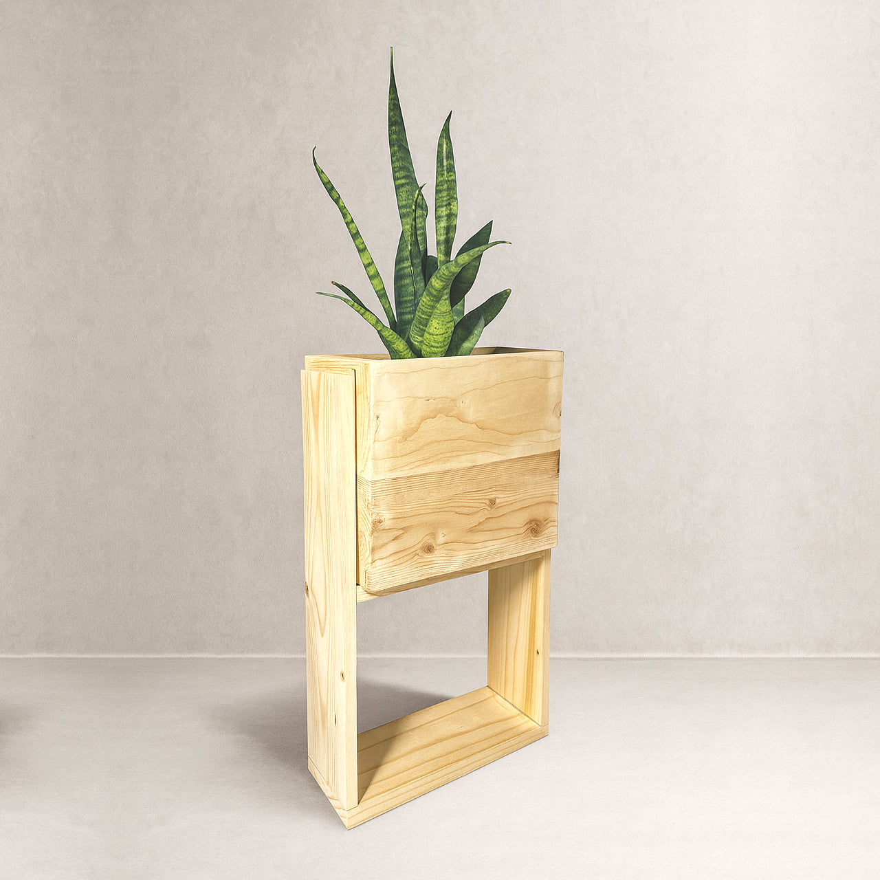 Rustic Wooden Planter with Stand | Eco-Friendly Flower Pot for Home & Balcony