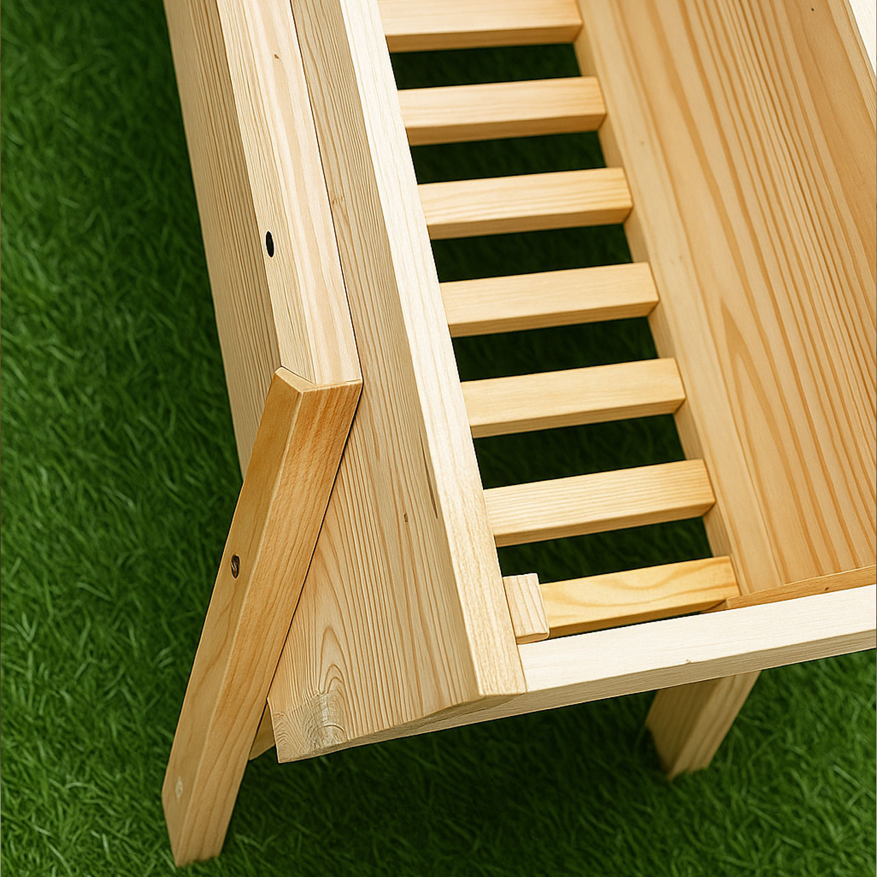 Solid Pinewood Square Planter – 53cm Natural Wood Garden Planter with Legs, Water-Resistant