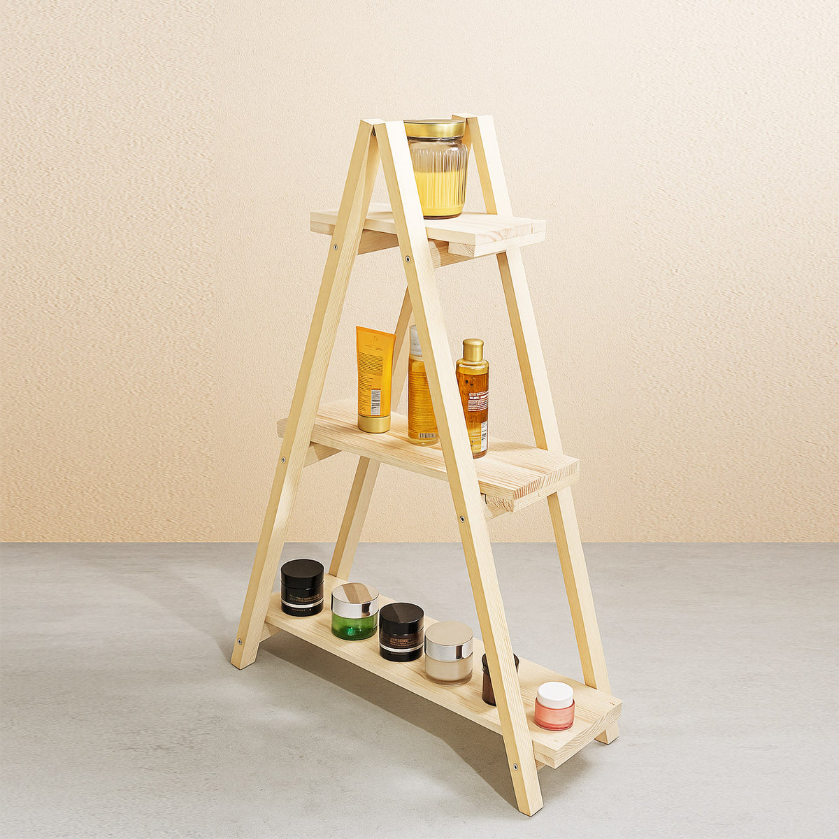 Sliding Pyramid Rack Exhibition Pyramid Display Rack – 3 Level – rennover