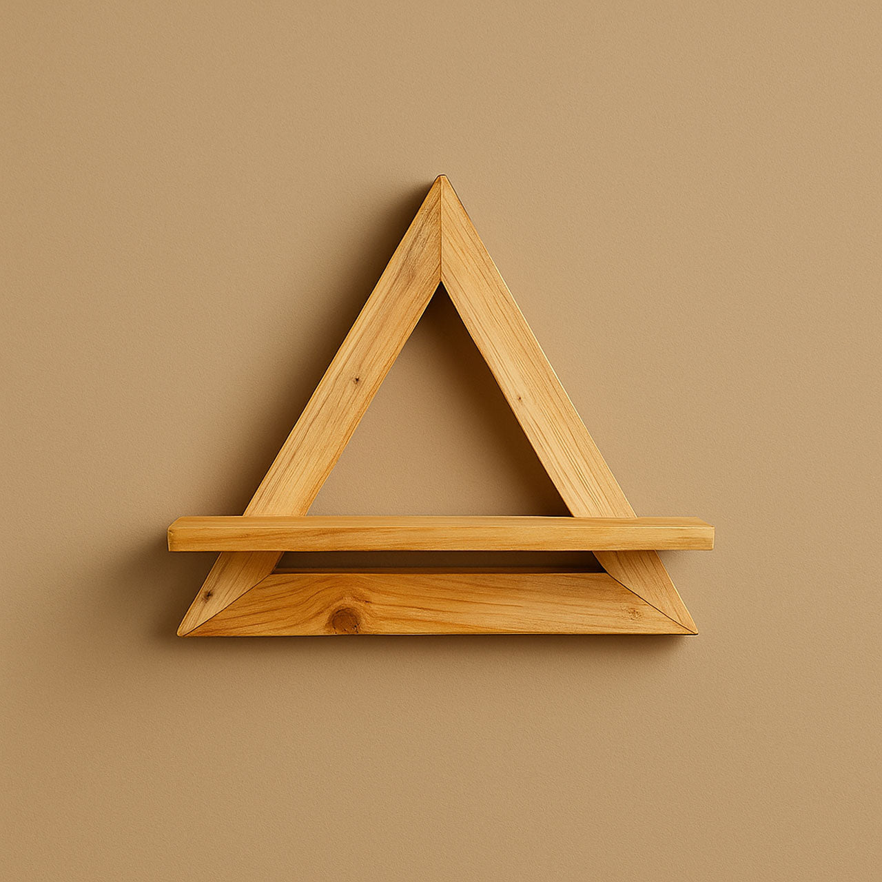 Triangle Wall Shelves - Pinewood with Keyholders