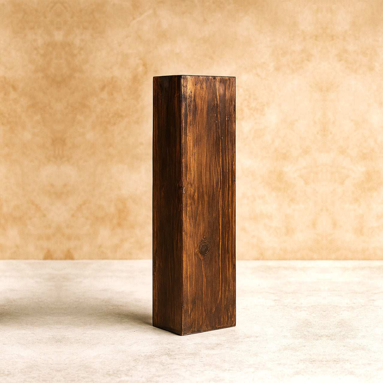 Rustic Pinewood Long Vase | Handcrafted Wooden Flower Holder for Home & Office Décor