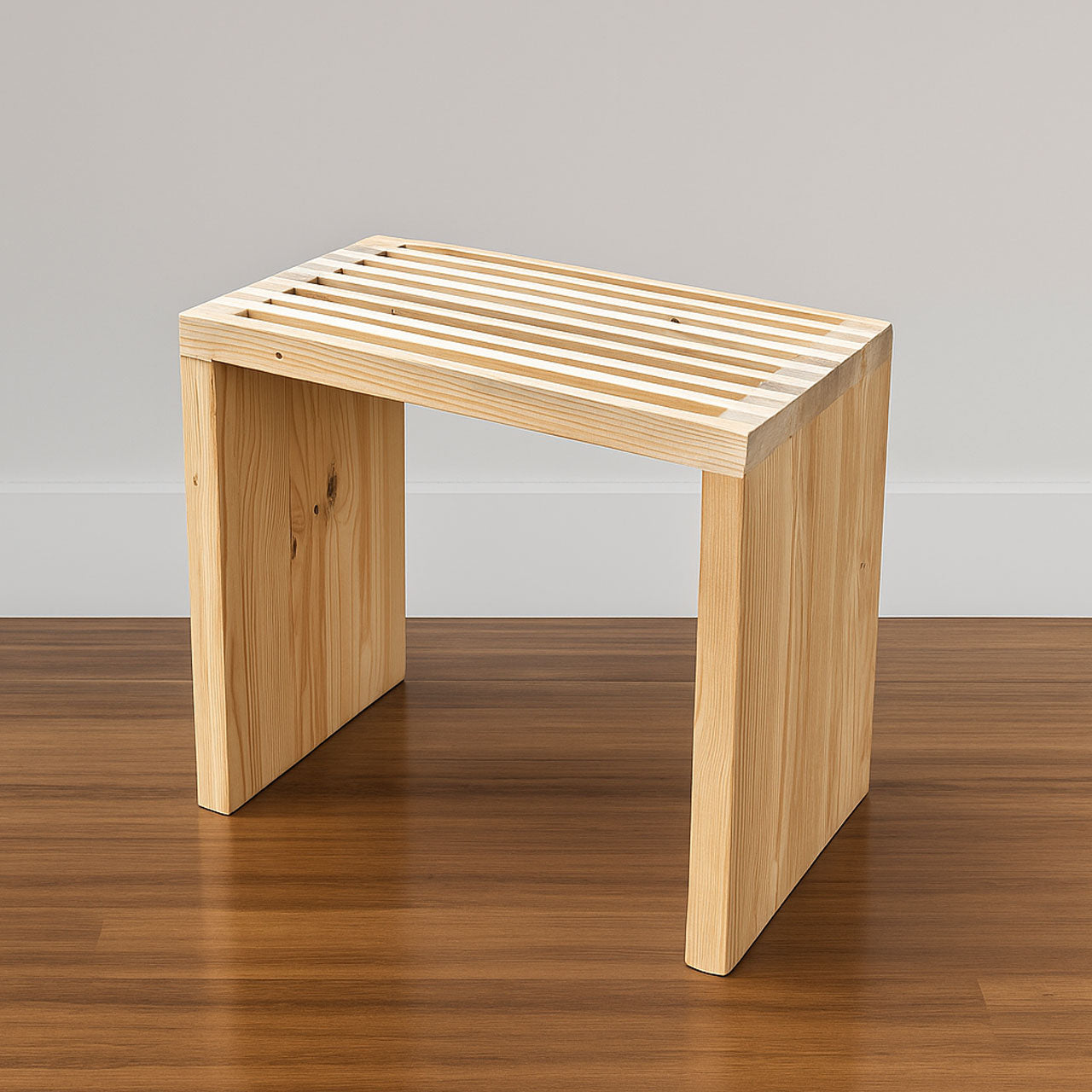 Pinewood Modern Stool – Small Wooden Seat for Indoor & Outdoor Use