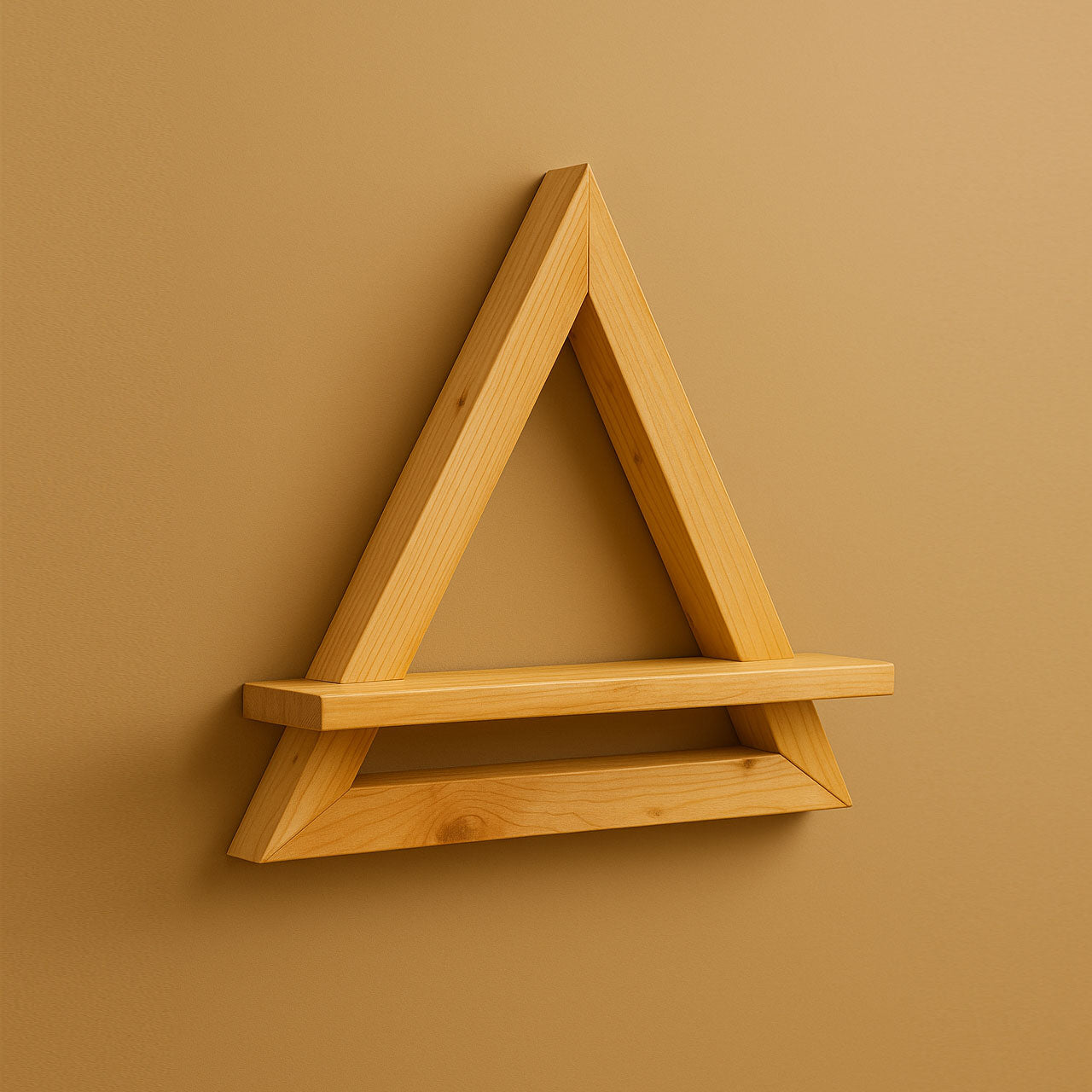 Triangle Wall Shelves - Pinewood with Keyholders