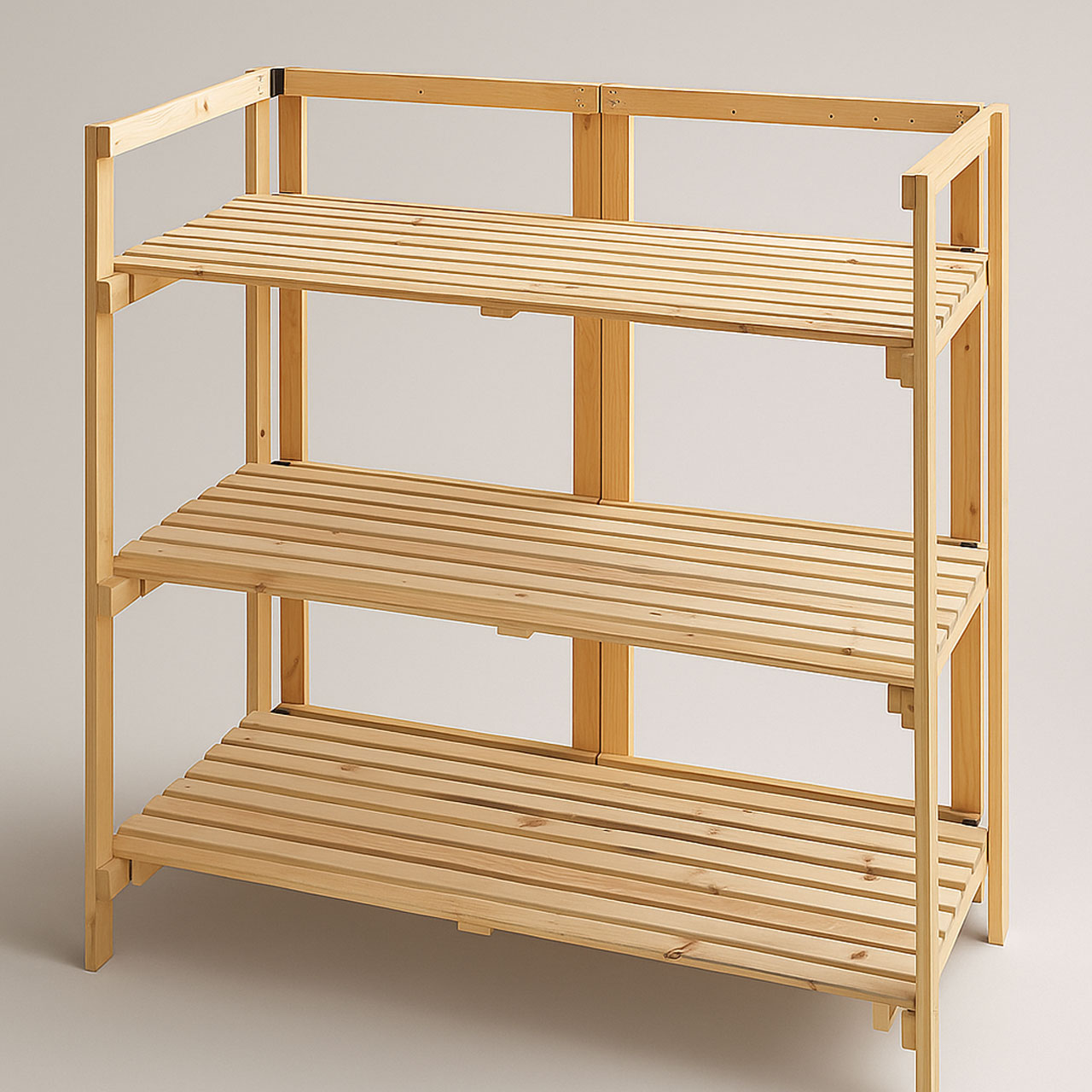 Mega Flip Foldable Wooden Display Shelf – 3-Tier Portable Rack for Craft Fairs & Exhibitions
