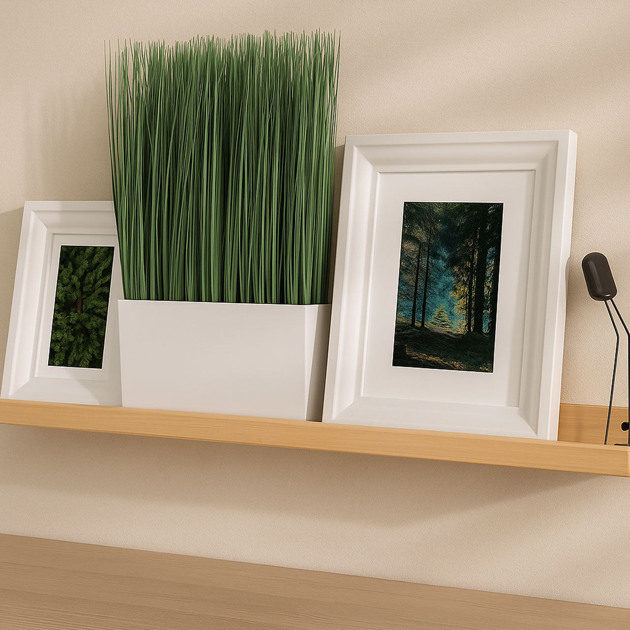 Set of 2 Floating Wooden Wall Shelves – Decorative Hanging Shelves for Photo Frames, Books & Home Décor | Wall Mounted Shelves for Living Room & Bedroom