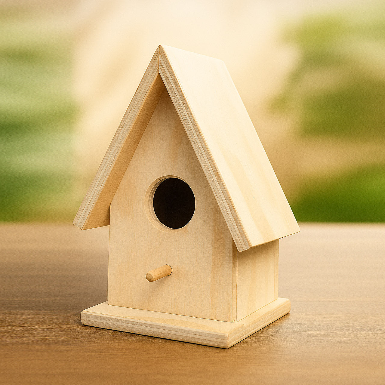 Natural Wooden Bird House – Ideal for Balcony, Garden & Outdoor Décor