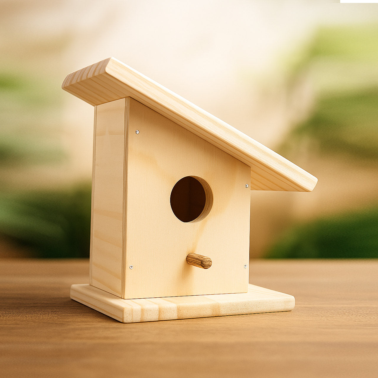 Natural Wooden Bird House – Ideal for Balcony, Garden & Outdoor Décor