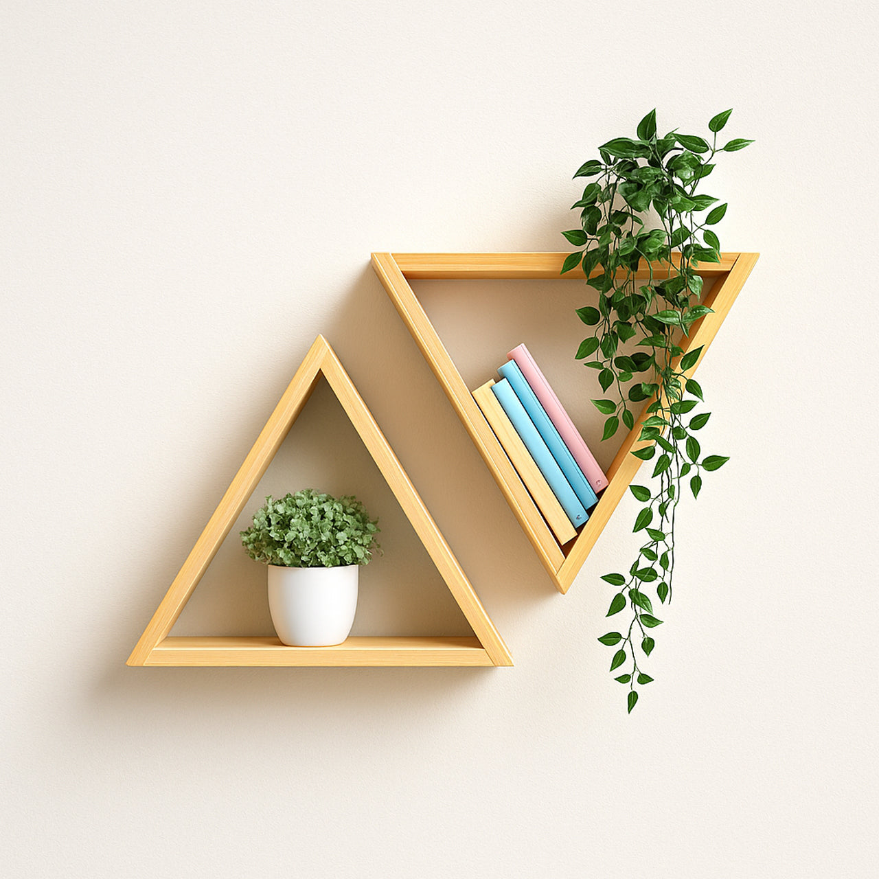 Triangular Wall Shelf | Pinewood | Rennover | WoodWork | Pack of 2