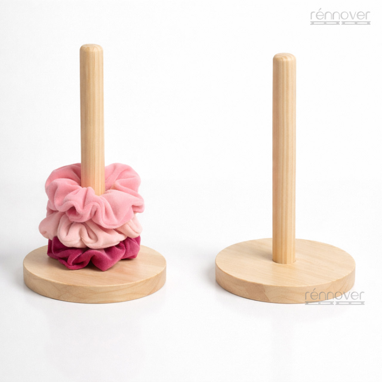 Wooden Scrunchie Holder Display Stand (7 Inch) – Set of 10