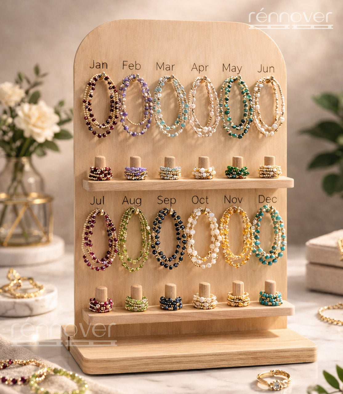 Display Stand  Countertop Display | MDF with Pinewood Dowels