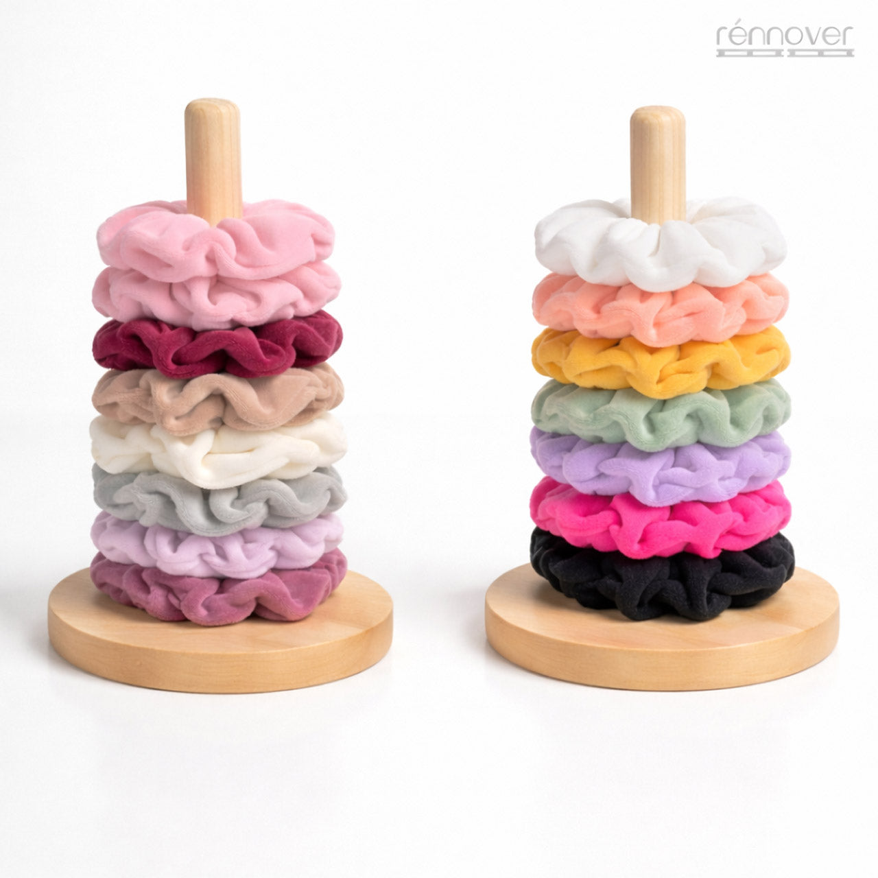 Wooden Scrunchie Holder Display Stand (7 Inch) – Set of 10