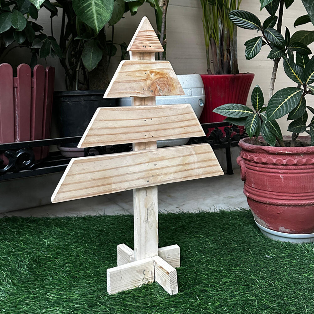 Small Christmas Tree 3-Tier – Stylish Wooden Xmas Decor