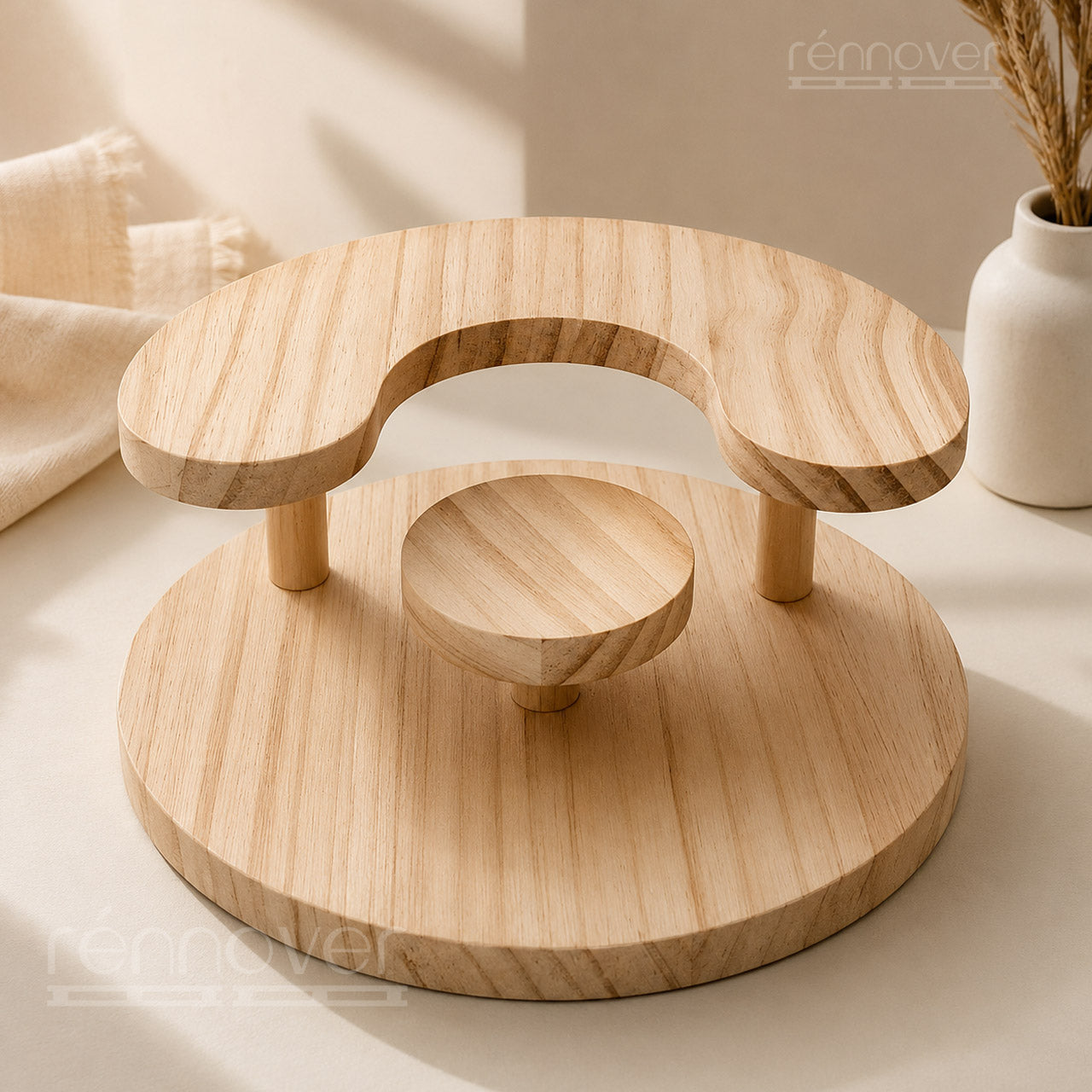 AuraSpin Pinewood Perfume Display Stand