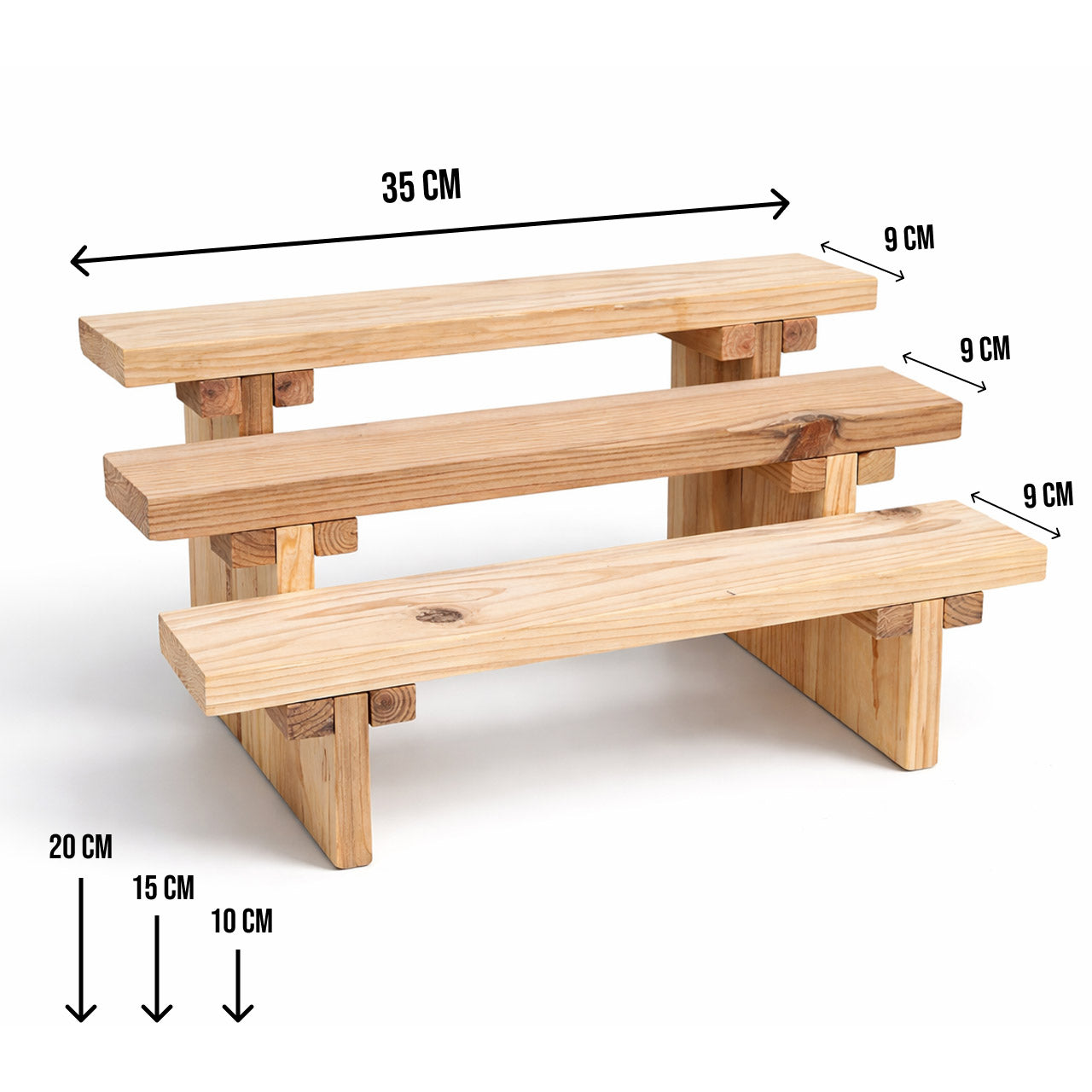 3-Tier Screw-Free Display Shelf Small