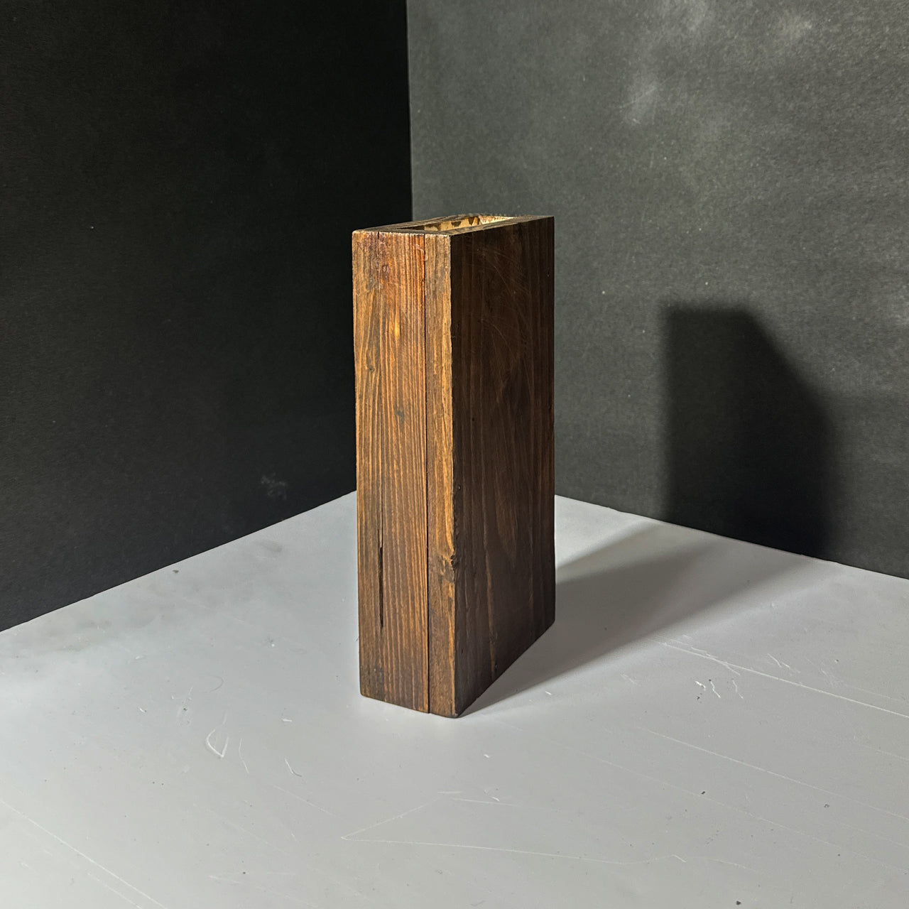 Rustic Pinewood Small Vase | Handcrafted Wooden Flower Holder for Home & Office Décor