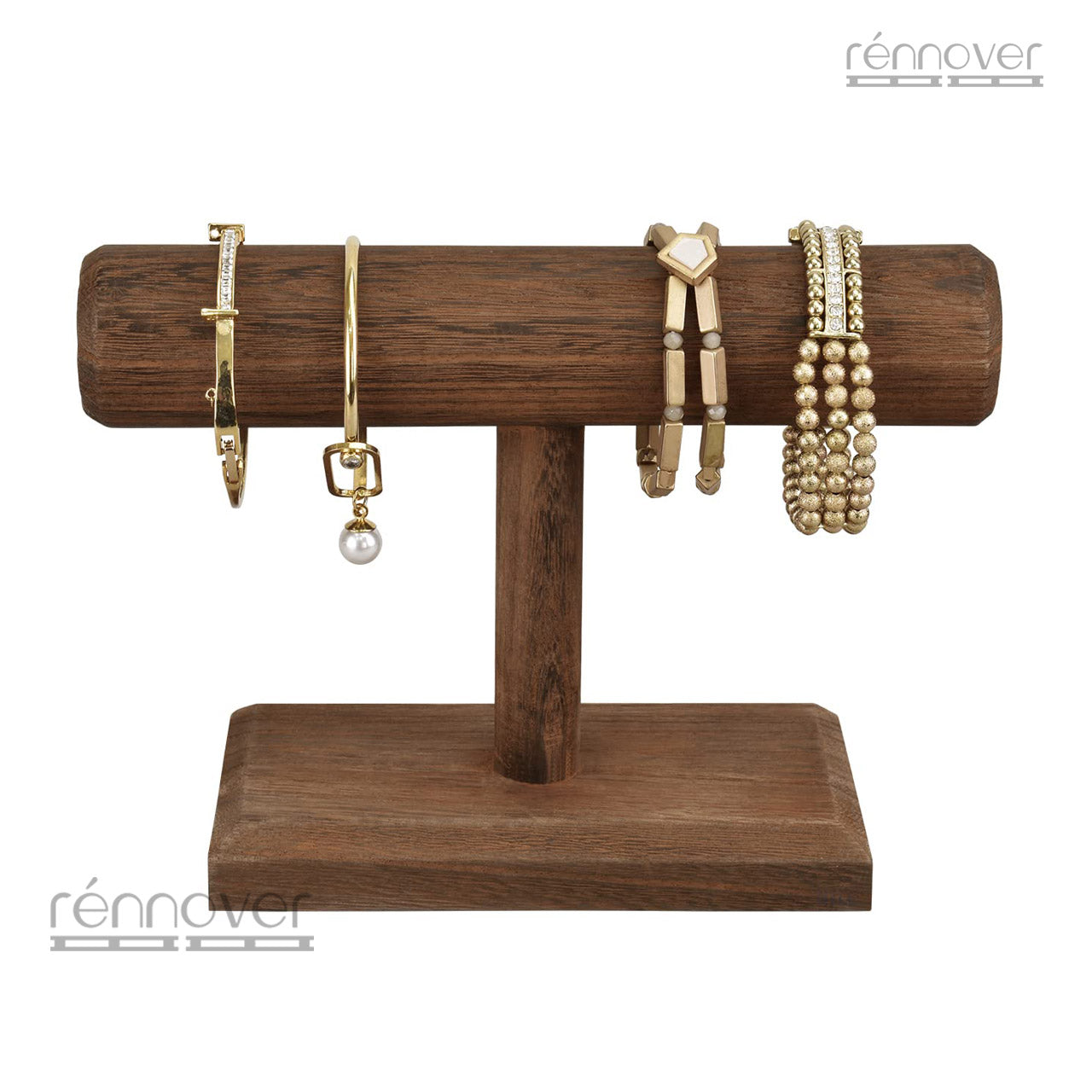 Minimal Pinewood Jewelry Display Stand – Multi-Purpose Bracelet, Scrunchie & Bangle Holder | Set of 5