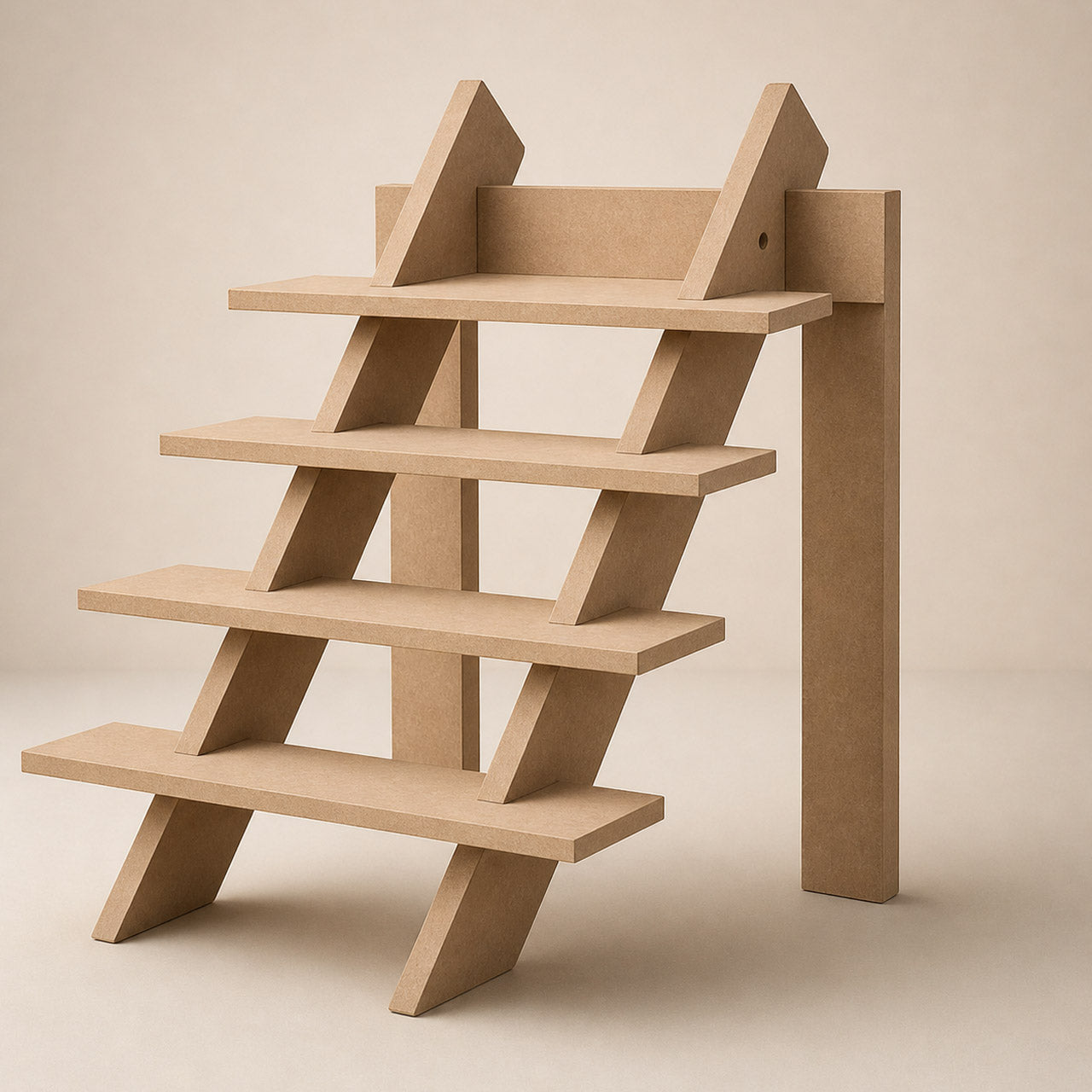 Custom MDF Staircase Display – 4-Tier Organizer for Events & Showcases