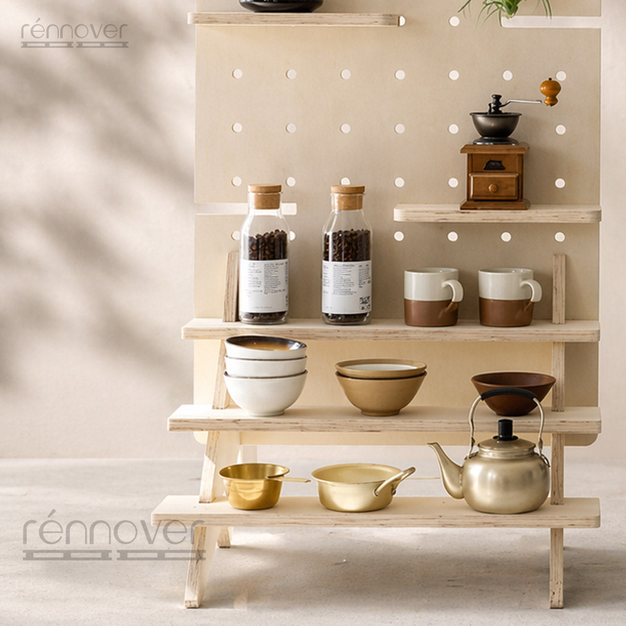 Set of 2 MDF Pegboard Display Stands | Collapsible Countertop Shelves