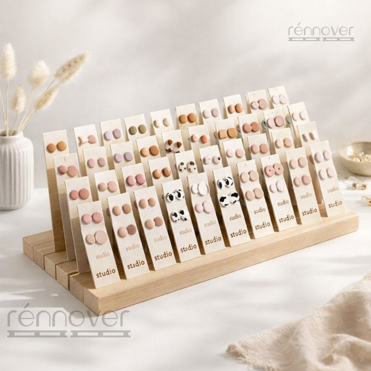 Wooden Earring Card Display Stand