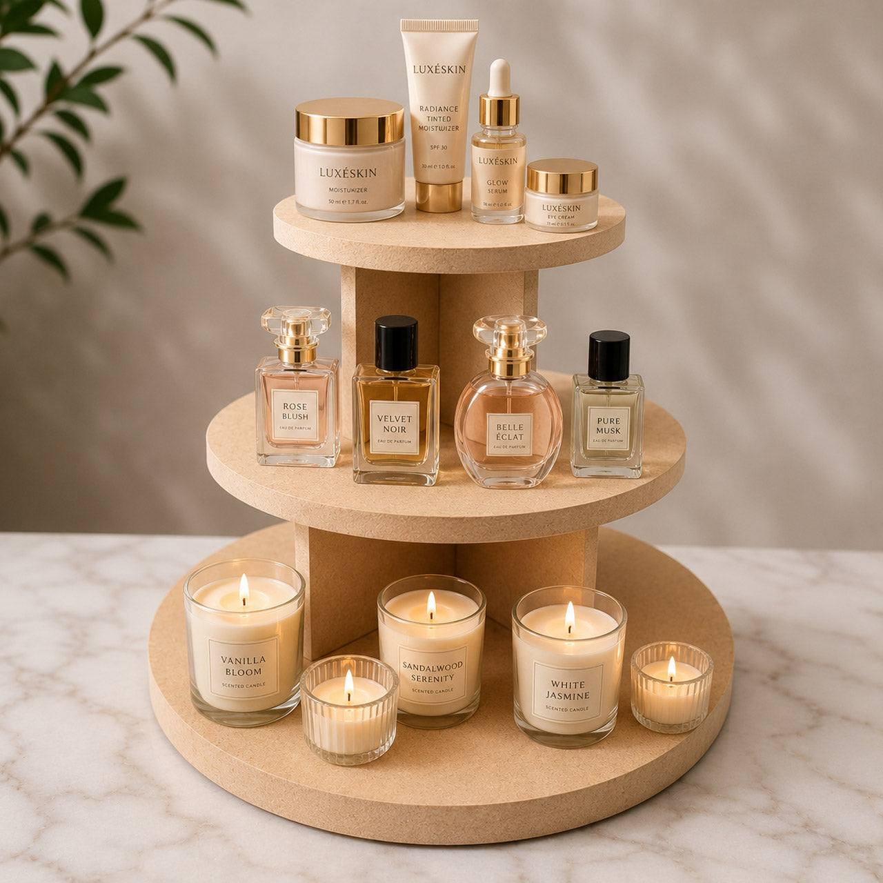 3 Tier Round Display Riser Stand