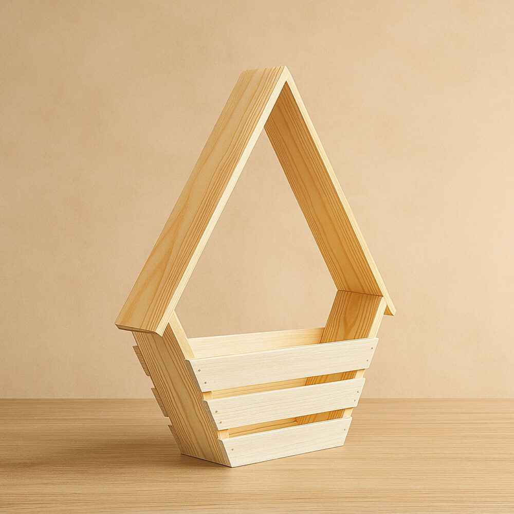 Hut Hamper - Decorative Gifting Basket - Pine Wood - Image 4