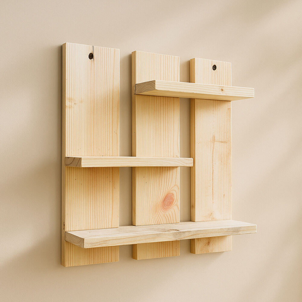 Wall Shelf Planter Stand |  Wooden Decor Indoor for Living Room Bedroom Bathroom Kitchen Office Decoration - Image 2