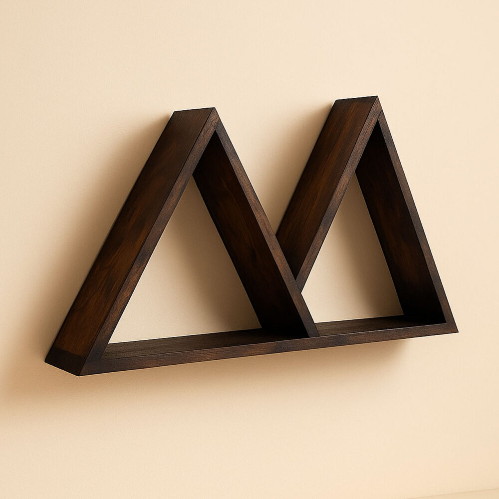 Wooden Wall Shelf Organizer – Double Mountain Design - Image 3
