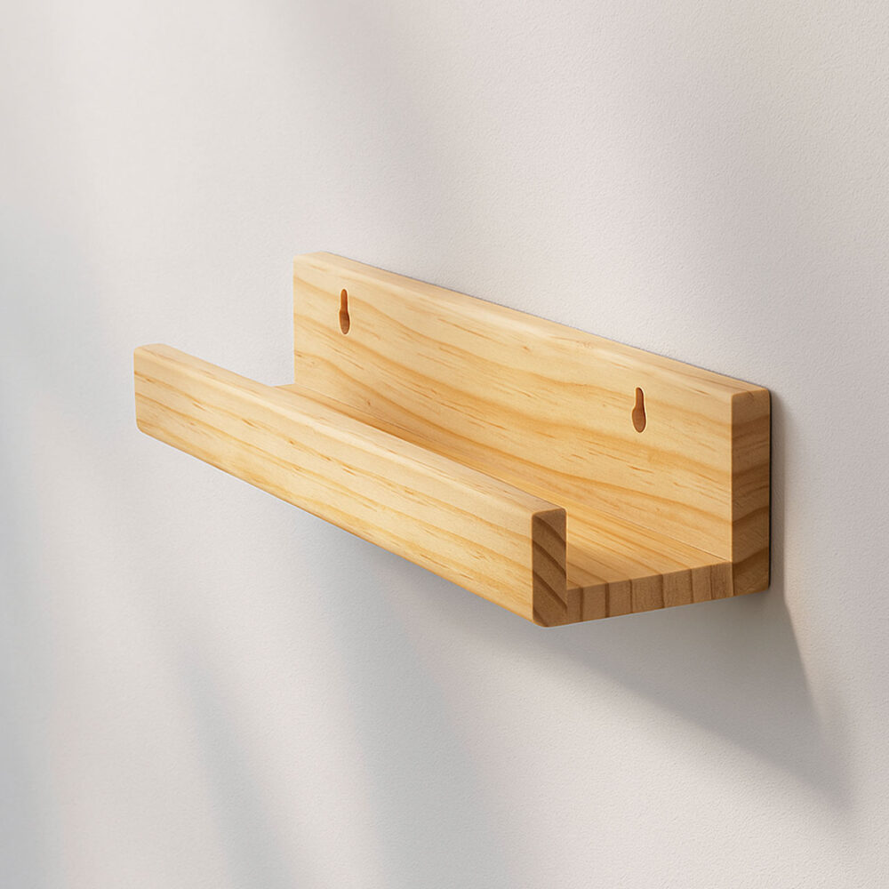 Set of 2 Floating Wooden Wall Shelves – Decorative Hanging Shelves for Photo Frames, Books & Home Décor | Wall Mounted Shelves for Living Room & Bedroom - Image 3