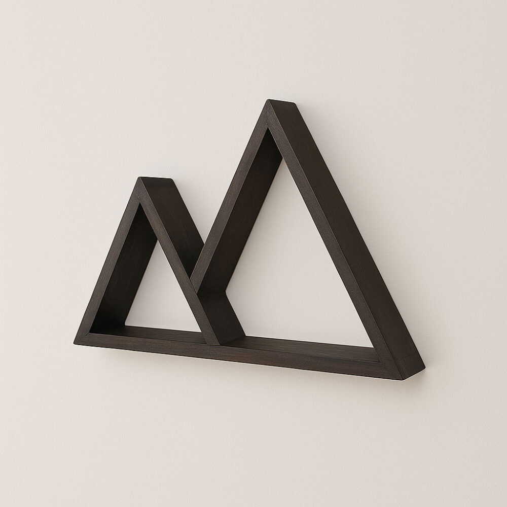 Wooden Wall Shelf Organizer – Double Mountain Design - Image 2