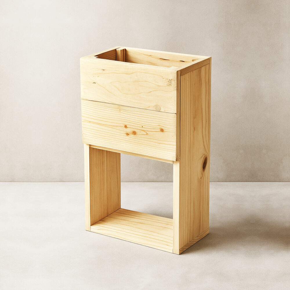 Rustic Wooden Planter with Stand | Eco-Friendly Flower Pot for Home & Balcony