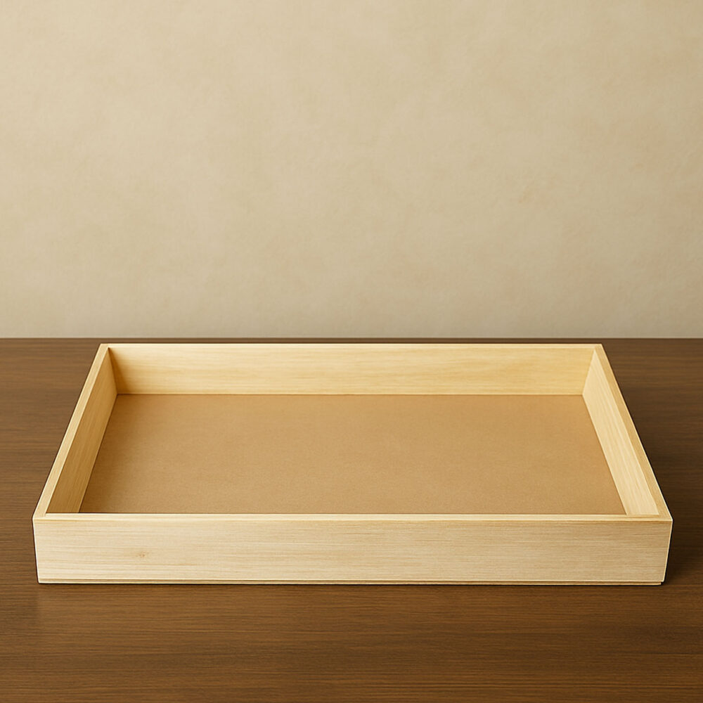 Wooden Gift Basket – Handmade Rectangular Hamper Tray with MDF Base for Festive & Wedding Gifting - Image 2