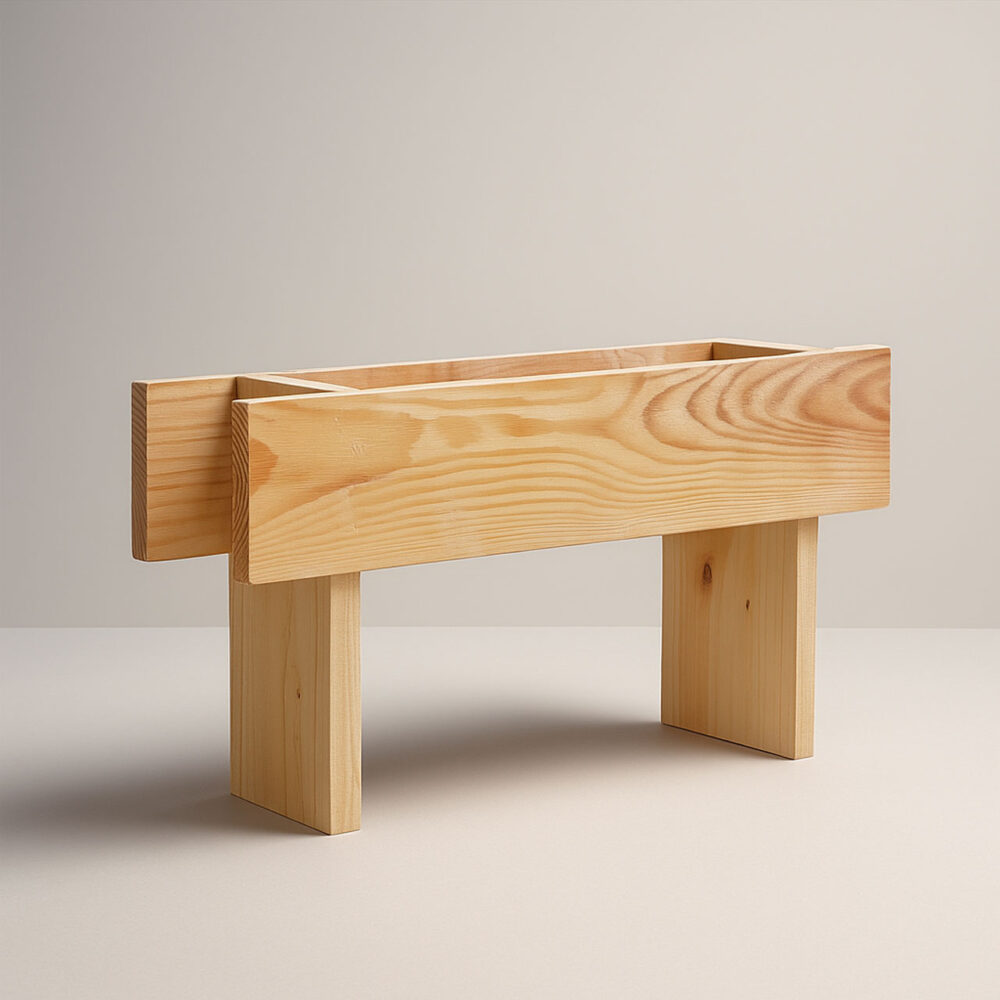 Small Wooden Decking Planter – Handmade by Rennover | D8cm x W45.5cm x H25.5cm - Image 2