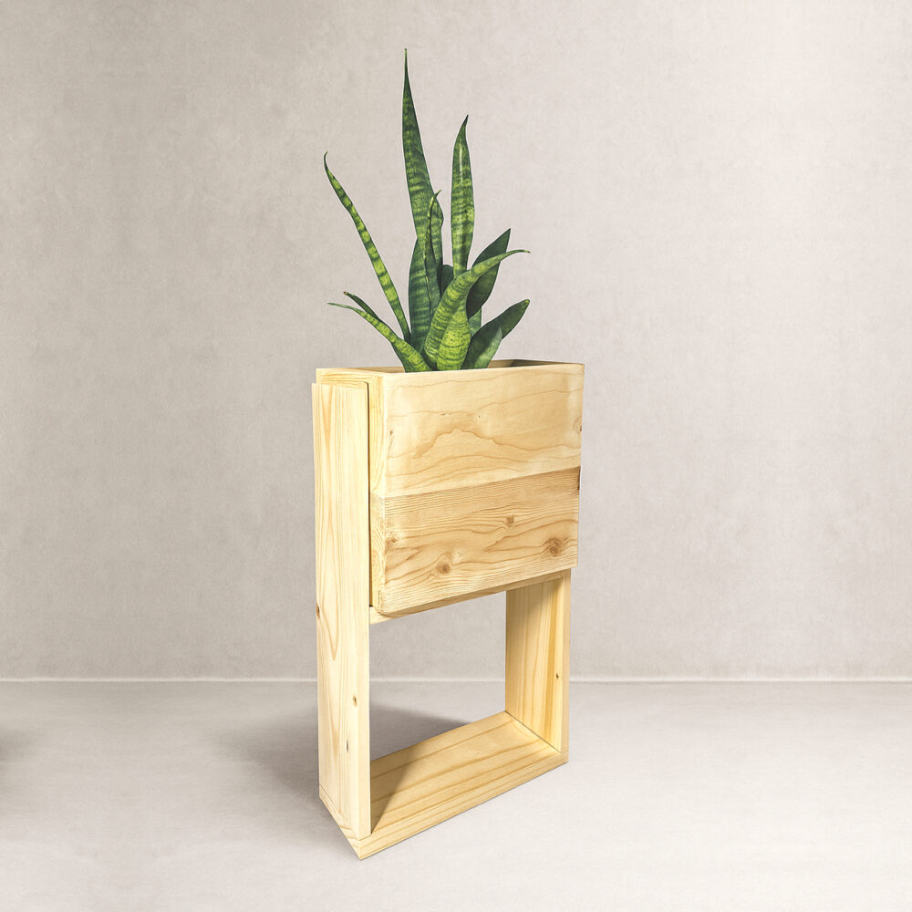 Rustic Wooden Planter with Stand | Eco-Friendly Flower Pot for Home & Balcony - Image 2