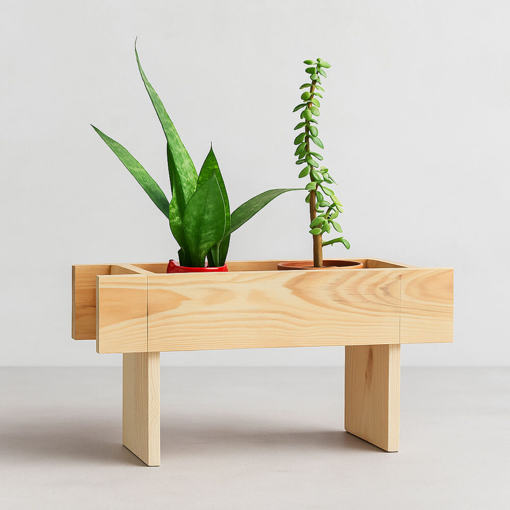 Small Wooden Decking Planter – Handmade by Rennover | D8cm x W45.5cm x H25.5cm - Image 3