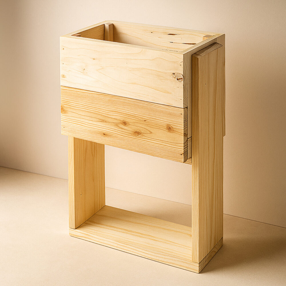 Rustic Wooden Planter with Stand | Eco-Friendly Flower Pot for Home & Balcony - Image 3