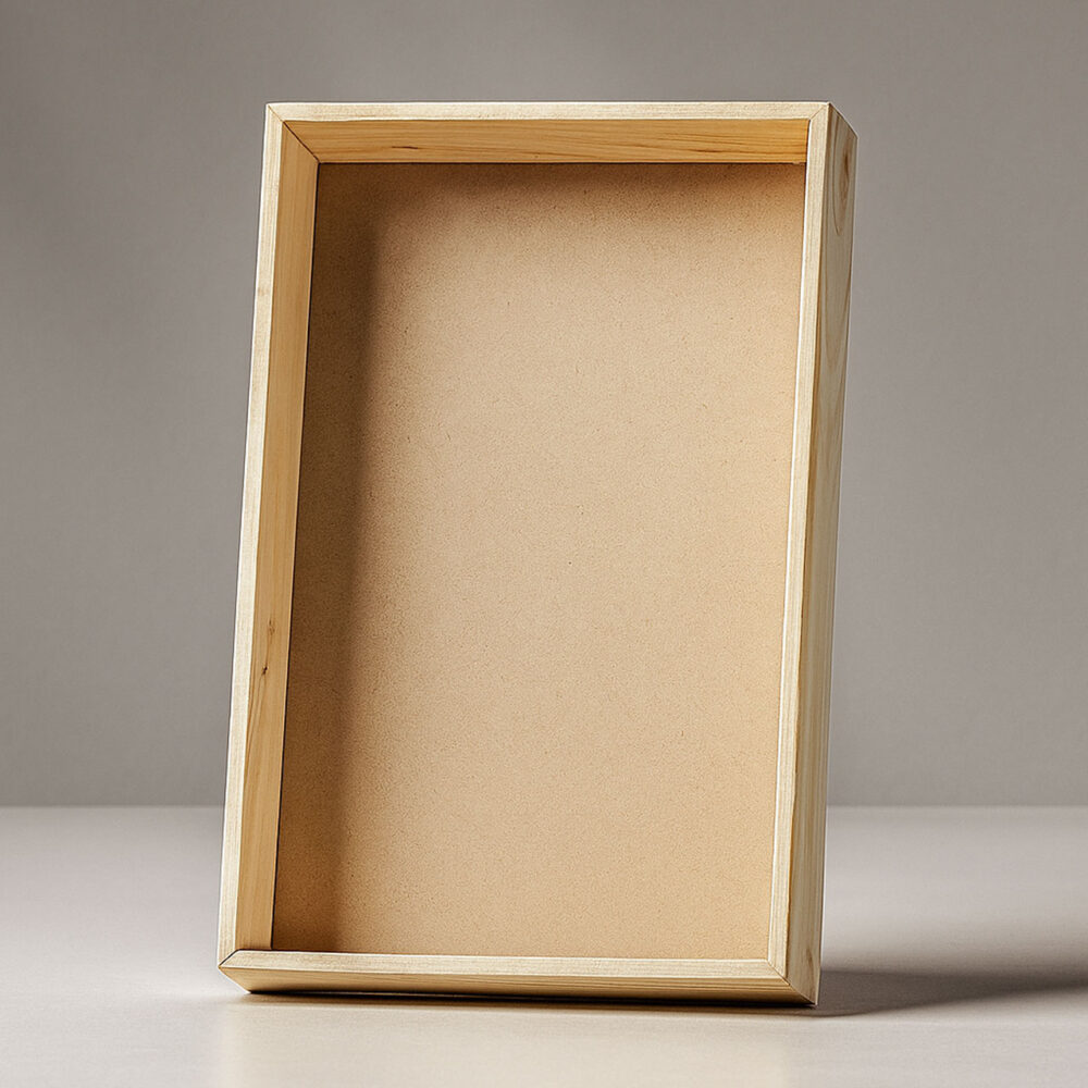 Wooden Gift Basket – Handmade Rectangular Hamper Tray with MDF Base for Festive & Wedding Gifting - Image 4