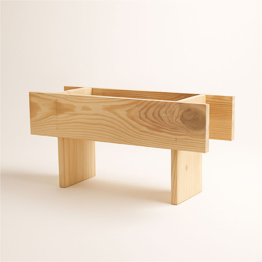 Small Wooden Decking Planter – Handmade by Rennover | D8cm x W45.5cm x H25.5cm - Image 4