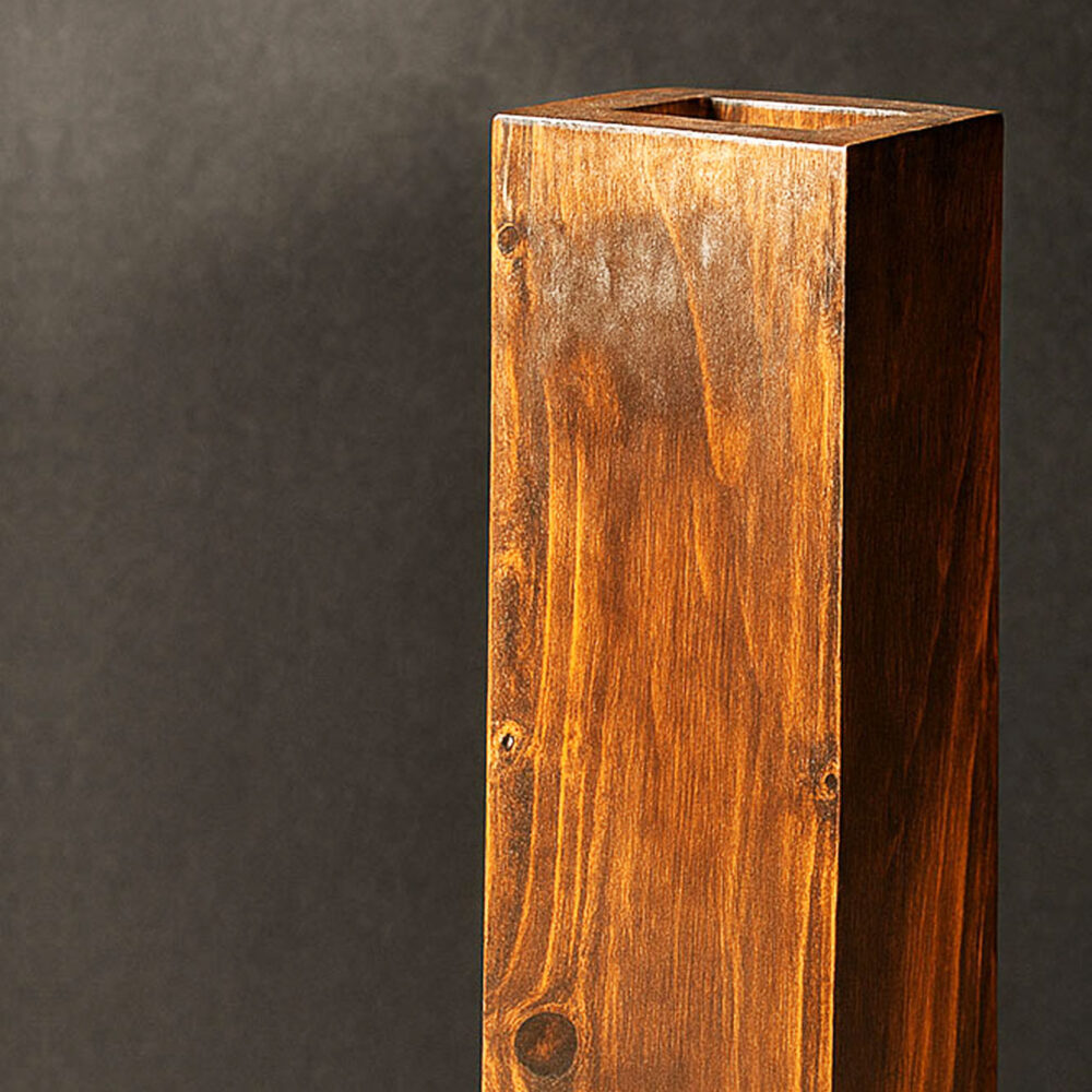 Rustic Pinewood Long Vase | Handcrafted Wooden Flower Holder for Home & Office Décor - Image 4