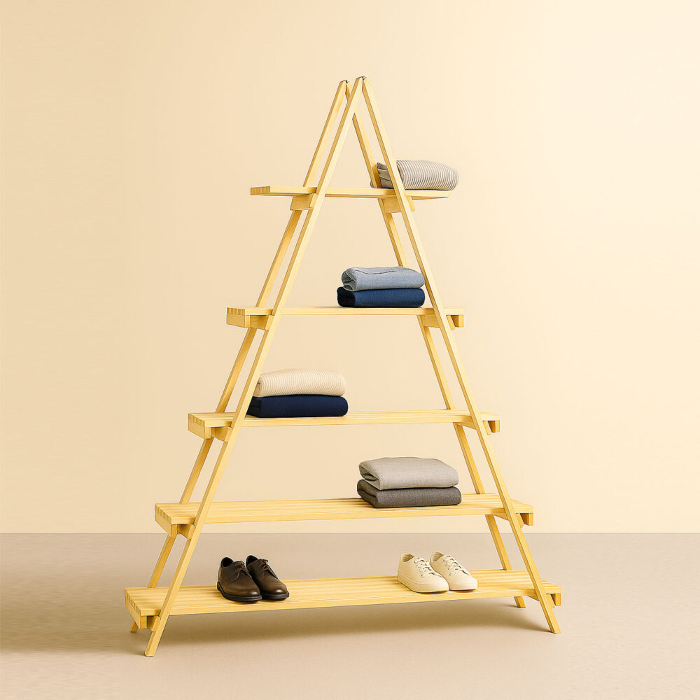 Prism A-Frame Display Stand – Foldable 5 Tier Display Rack for Living Room, Store & Exhibitions - Image 2