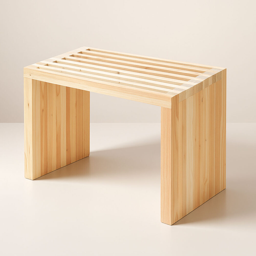 Pinewood Modern Stool – Small Wooden Seat for Indoor & Outdoor Use - Image 4