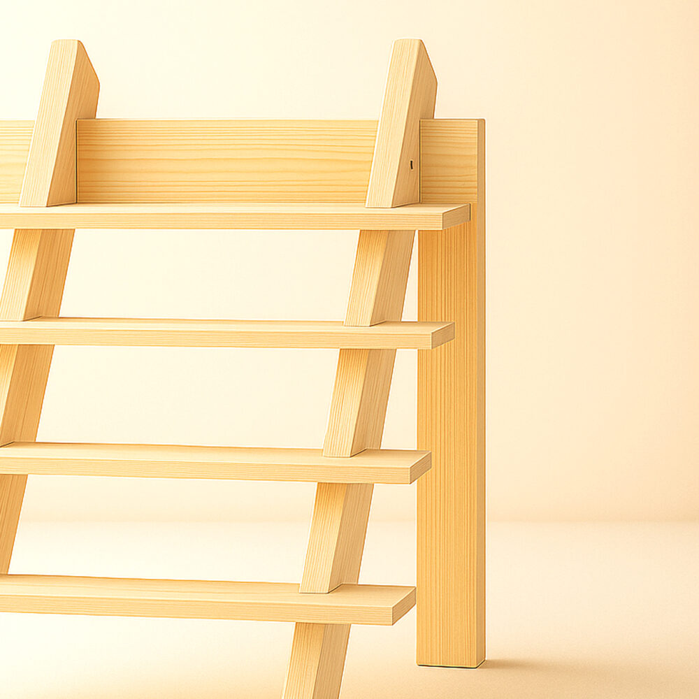 Custom Wooden Staircase Display – 4-Tier Organizer for Events & Showcases - Image 4