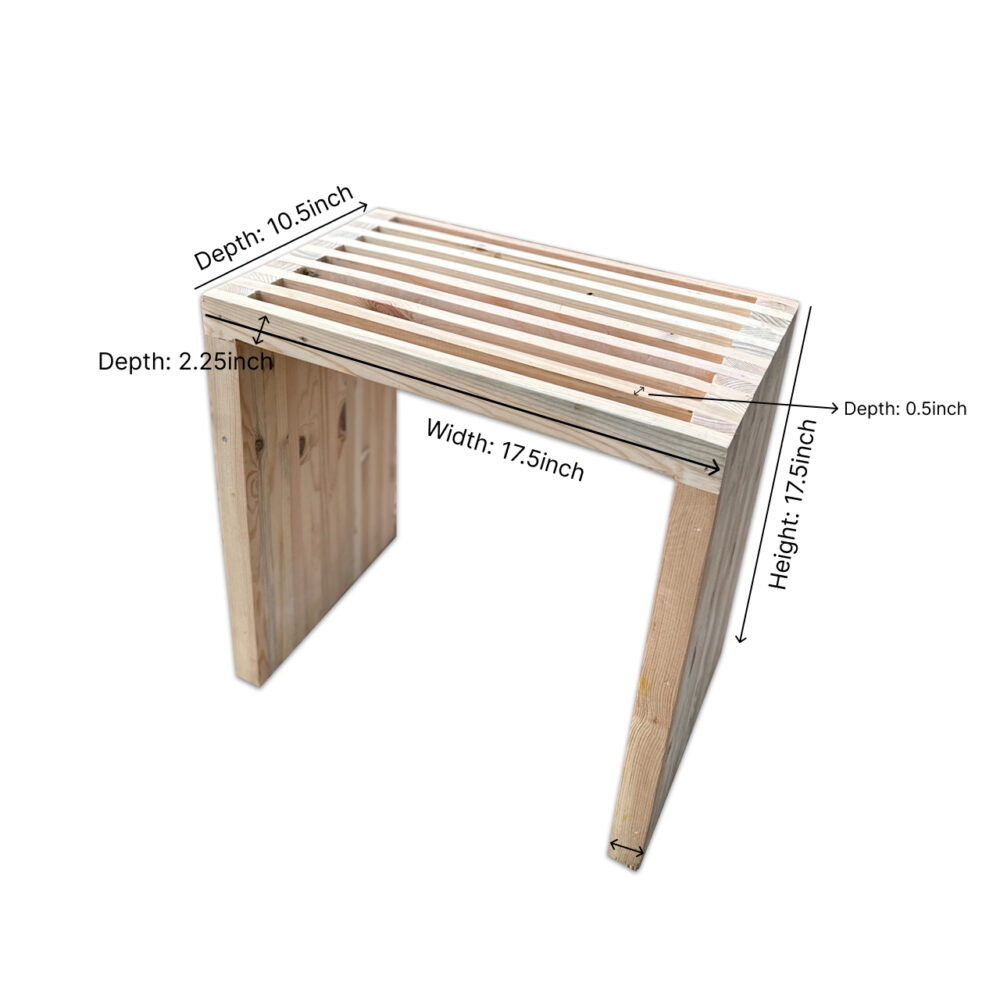 Pinewood Modern Stool – Small Wooden Seat for Indoor & Outdoor Use - Image 5