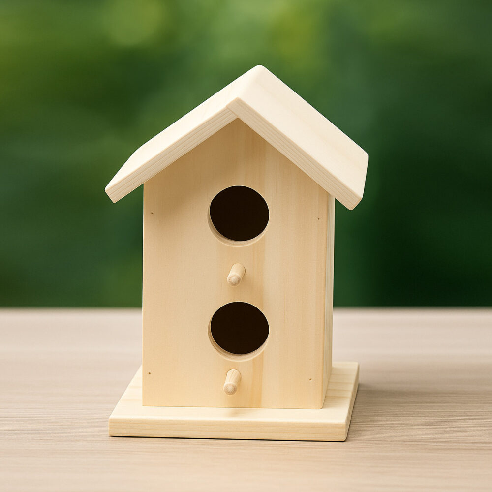 Natural Wooden Bird House – Ideal for Balcony, Garden & Outdoor Décor - Image 2